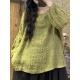 Pleated Solid Color Long Sleeves Loose Round-Neck T-Shirts Pleated Solid Color Long Sleeves Loose Round-Neck T-Shirts