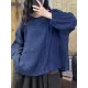 Pleated Solid Color Long Sleeves Loose Round-Neck T-Shirts Pleated Solid Color Long Sleeves Loose Round-Neck T-Shirts
