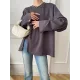 Cropped Loose Split-Side Solid Color Round-Neck T-Shirts Tops Cropped Loose Split-Side Solid Color Round-Neck T-Shirts Tops