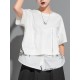 Printing Split-Joint False Two Loose Round-neck T-Shirts Tops Printing Split-Joint False Two Loose Round-neck T-Shirts Tops