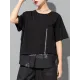 Printing Split-Joint False Two Loose Round-neck T-Shirts Tops Printing Split-Joint False Two Loose Round-neck T-Shirts Tops