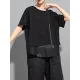 Printing Split-Joint False Two Loose Round-neck T-Shirts Tops Printing Split-Joint False Two Loose Round-neck T-Shirts Tops