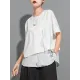 Printing Split-Joint False Two Loose Round-neck T-Shirts Tops Printing Split-Joint False Two Loose Round-neck T-Shirts Tops
