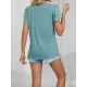Applique Loose Short Sleeves V-Neck T-Shirts Tops Applique Loose Short Sleeves V-Neck T-Shirts Tops