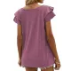 Falbala Solid Color Split-Joint Loose Short Sleeves V-Neck T-Shirts Falbala Solid Color Split-Joint Loose Short Sleeves V-Neck T-Shirts