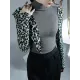 Leopard Split-Joint Long Sleeves Skinny High-Neck T-Shirts Tops Leopard Split-Joint Long Sleeves Skinny High-Neck T-Shirts Tops