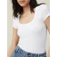 Solid Color Short Sleeves Skinny Square-neck T-Shirts Tops Solid Color Short Sleeves Skinny Square-neck T-Shirts Tops