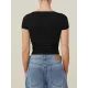 Solid Color Short Sleeves Skinny Square-neck T-Shirts Tops Solid Color Short Sleeves Skinny Square-neck T-Shirts Tops