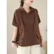 Drawstring Solid Color Split-Joint Hooded Loose Hooded T-Shirts Tops Drawstring Solid Color Split-Joint Hooded Loose Hooded T-Shirts Tops