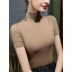 Solid Color Short Sleeves Skinny High-Neck T-Shirts Tops Solid Color Short Sleeves Skinny High-Neck T-Shirts Tops