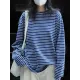 Striped Long Sleeves Round-neck T-Shirts Tops
