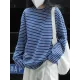 Striped Long Sleeves Round-neck T-Shirts Tops