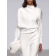 Long Sleeves Loose Solid Color Stand Collar T-Shirts Tops Long Sleeves Loose Solid Color Stand Collar T-Shirts Tops