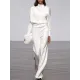 Long Sleeves Loose Solid Color Stand Collar T-Shirts Tops Long Sleeves Loose Solid Color Stand Collar T-Shirts Tops