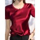 Solid Color Short Sleeves Round-neck T-Shirts Tops Solid Color Short Sleeves Round-neck T-Shirts Tops
