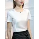 Solid Color Short Sleeves Round-neck T-Shirts Tops Solid Color Short Sleeves Round-neck T-Shirts Tops