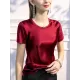 Solid Color Short Sleeves Round-neck T-Shirts Tops Solid Color Short Sleeves Round-neck T-Shirts Tops