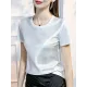 Solid Color Short Sleeves Round-neck T-Shirts Tops Solid Color Short Sleeves Round-neck T-Shirts Tops