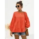 Casual Long Sleeves Puff Sleeves Solid Color Round-Neck T-Shirts Tops Casual Long Sleeves Puff Sleeves Solid Color Round-Neck T-Shirts Tops