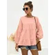 Casual Long Sleeves Puff Sleeves Solid Color Round-Neck T-Shirts Tops Casual Long Sleeves Puff Sleeves Solid Color Round-Neck T-Shirts Tops