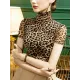 Urban Skinny Leopard High-Neck T-Shirts Tops Urban Skinny Leopard High-Neck T-Shirts Tops
