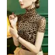 Urban Skinny Leopard High-Neck T-Shirts Tops Urban Skinny Leopard High-Neck T-Shirts Tops
