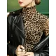 Urban Skinny Leopard High-Neck T-Shirts Tops Urban Skinny Leopard High-Neck T-Shirts Tops