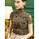 Urban Skinny Leopard High-Neck T-Shirts Tops Urban Skinny Leopard High-Neck T-Shirts Tops
