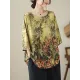 Printed Loose Short Sleeves Round-Neck T-Shirts Tops Printed Loose Short Sleeves Round-Neck T-Shirts Tops