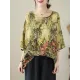 Printed Loose Short Sleeves Round-Neck T-Shirts Tops Printed Loose Short Sleeves Round-Neck T-Shirts Tops