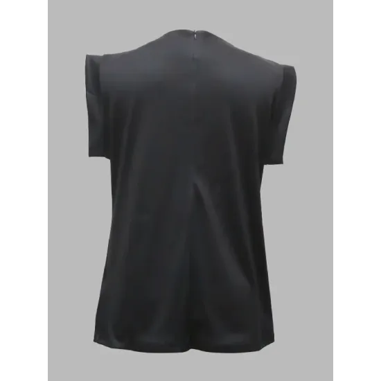 Original Casual High-Neck Cap Sleeves Face Printed T-Shirt Top Original Casual High-Neck Cap Sleeves Face Printed T-Shirt Top