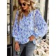 Casual Loose Floral Printed V-Neck T-Shirt Casual Loose Floral Printed V-Neck T-Shirt