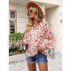 Casual Loose Floral Printed V-Neck T-Shirt Casual Loose Floral Printed V-Neck T-Shirt
