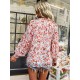 Casual Loose Floral Printed V-Neck T-Shirt Casual Loose Floral Printed V-Neck T-Shirt
