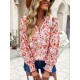 Casual Loose Floral Printed V-Neck T-Shirt Casual Loose Floral Printed V-Neck T-Shirt
