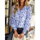 Casual Loose Floral Printed V-Neck T-Shirt Casual Loose Floral Printed V-Neck T-Shirt