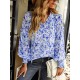 Casual Loose Floral Printed V-Neck T-Shirt Casual Loose Floral Printed V-Neck T-Shirt