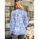 Casual Loose Floral Printed V-Neck T-Shirt Casual Loose Floral Printed V-Neck T-Shirt