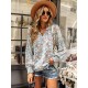 Casual Loose Floral Printed V-Neck T-Shirt Casual Loose Floral Printed V-Neck T-Shirt