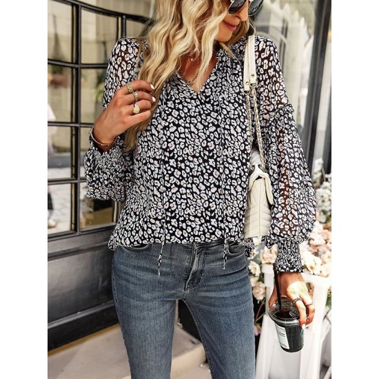 Casual Loose Floral Printed V-Neck T-Shirt Casual Loose Floral Printed V-Neck T-Shirt