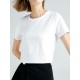 Simple Loose Short Sleeves Solid Color Round-Neck T-Shirts Tops Simple Loose Short Sleeves Solid Color Round-Neck T-Shirts Tops