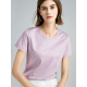 Simple Loose Short Sleeves Solid Color Round-Neck T-Shirts Tops Simple Loose Short Sleeves Solid Color Round-Neck T-Shirts Tops