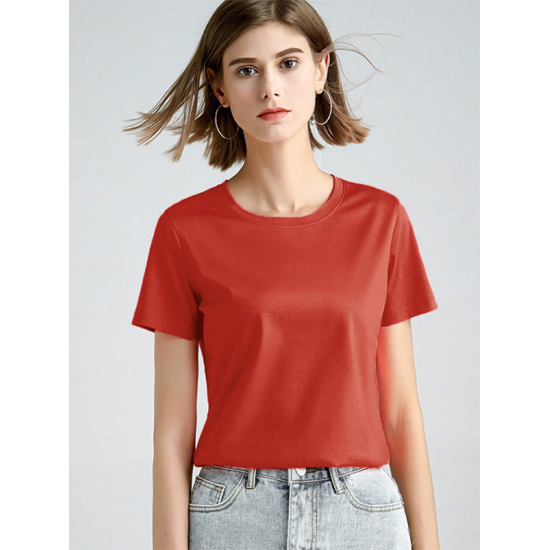 Simple Loose Short Sleeves Solid Color Round-Neck T-Shirts Tops Simple Loose Short Sleeves Solid Color Round-Neck T-Shirts Tops