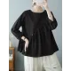 Casual Loose Long Sleeves Solid Color Round-Neck T-Shirts Tops Casual Loose Long Sleeves Solid Color Round-Neck T-Shirts Tops