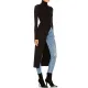 Simple Skinny Split-Side Solid Color High-Neck T-Shirts Tops Simple Skinny Split-Side Solid Color High-Neck T-Shirts Tops