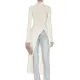 Simple Skinny Split-Side Solid Color High-Neck T-Shirts Tops Simple Skinny Split-Side Solid Color High-Neck T-Shirts Tops