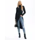 Simple Skinny Split-Side Solid Color High-Neck T-Shirts Tops Simple Skinny Split-Side Solid Color High-Neck T-Shirts Tops