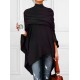 Casual Asymmetric Solid Color High-Neck T-Shirts Tops Casual Asymmetric Solid Color High-Neck T-Shirts Tops