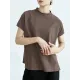 Casual Short Sleeves Loose Solid Color Stand Collar T-Shirts Tops Casual Short Sleeves Loose Solid Color Stand Collar T-Shirts Tops