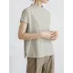 Casual Short Sleeves Loose Solid Color Stand Collar T-Shirts Tops Casual Short Sleeves Loose Solid Color Stand Collar T-Shirts Tops